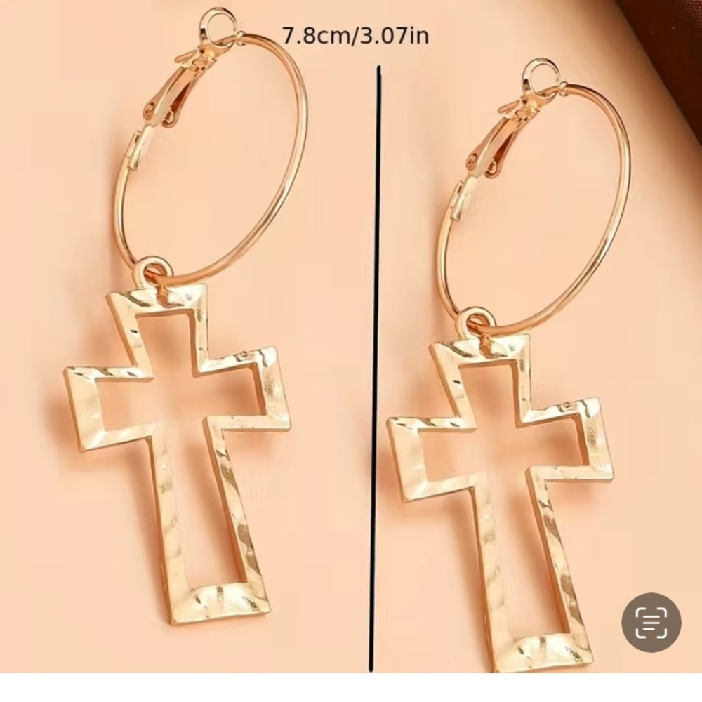 Hoop Cross Earrings..